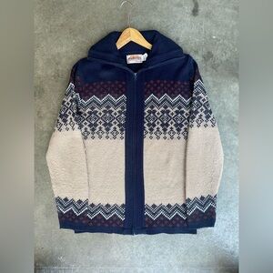 RARE MADE IN USA MILFORD DIMENSIONS KNITTED ACRYLIC FLEECE ZIP UP JACKET